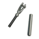 Marine T316 Stainless Steel Streamline Adjustable Jaw, Cable Rail Jaw Fitting for Wire Rope, Deck, Dock, and Railing - PACK 4
