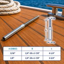 Marine Grade T316 Stainless Steel Cable Rail Hand Swage Stud, Swage Terminal Fitting for Wire Rope, Deck, Dock - PACK 4