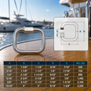 T316 Stainless Steel Square Quick Link Chain Connector, Marine Grade Locking Carabiner for Rope, Chain, Cable, and Rigging - PACK 4