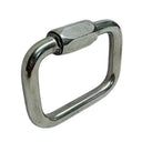 T316 Stainless Steel Square Quick Link Chain Connector, Marine Grade Locking Carabiner for Rope, Chain, Cable, and Rigging - PACK 4