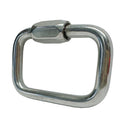 T316 Stainless Steel Square Quick Link Chain Connector, Marine Grade Locking Carabiner for Rope, Chain, Cable, and Rigging - PACK 4