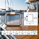 T316 Stainless Steel Square Quick Link Chain Connector, Marine Grade Locking Carabiner for Rope, Chain, Cable, and Rigging - PACK 4