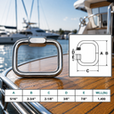 T316 Stainless Steel Square Quick Link Chain Connector, Marine Grade Locking Carabiner for Rope, Chain, Cable, and Rigging - PACK 4