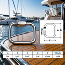 T316 Stainless Steel Square Quick Link Chain Connector, Marine Grade Locking Carabiner for Rope, Chain, Cable, and Rigging - PACK 4