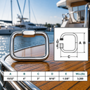 T316 Stainless Steel Square Quick Link Chain Connector, Marine Grade Locking Carabiner for Rope, Chain, Cable, and Rigging - PACK 4