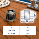 Marine Grade T303 Stainless Steel Threaded Lag Insert, Cable Rail Screw Insert for Deck, Stair, Balcony - PACK 4