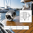Marine Grade T303 Stainless Steel Threaded Lag Insert, Cable Rail Screw Insert for Deck, Stair, Balcony - PACK 4