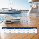 T316 Stainless Steel Streamline Fixed Jaw for Cable Railing, Marine Grade Cable Rail Jaw Terminal for Deck, Stair - PACK 4
