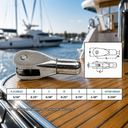 T316 Stainless Steel Streamline Fixed Jaw for Cable Railing, Marine Grade Cable Rail Jaw Terminal for Deck, Stair - PACK 4