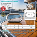 Drop Forged Non-Magnetic T316 Stainless Steel Master Link, Marine Grade Rigging Connector for Lifting, Chain, and Sling Hardware