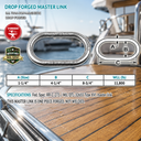 Drop Forged Non-Magnetic T316 Stainless Steel Master Link, Marine Grade Rigging Connector for Lifting, Chain, and Sling Hardware