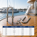 T304 Stainless Steel U-Bolt, U Shaped Fastener with Threaded Ends for Pipe, Railing, Mounting - PACK 4
