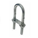T304 Stainless Steel U-Bolt, U Shaped Fastener with Threaded Ends for Pipe, Railing, Mounting - PACK 4
