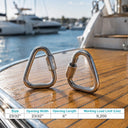 T316 Stainless Steel Delta Quick Link, Marine Grade Triangle Carabiner Connector for Chain, Rope, Cable, and Rigging - PACK 5