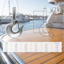 Marine Grade Shank Hook Drop Forged Hook Rigging Stainless Steel T316 - PACK 4