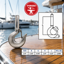 Marine Grade Shank Hook Drop Forged Hook Rigging Stainless Steel T316 - PACK 4
