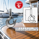Marine Grade Shank Hook Drop Forged Hook Rigging Stainless Steel T316 - PACK 4