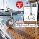Marine Grade Shank Hook Drop Forged Hook Rigging Stainless Steel T316 - PACK 4