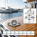T304 Stainless Steel Diamond Pad Eye Plate, Hammock Rigging Boat Deck Hardware for Rope, Chain, Cable - PACK 4