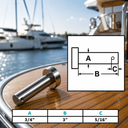 T316 Stainless Steel Marine Clevis Pin, Round Fastener Pin for Yacht, Sailing, Boat Rigging, Deck - PACK 5