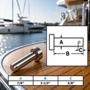 T316 Stainless Steel Marine Clevis Pin, Round Fastener Pin for Yacht, Sailing, Boat Rigging, Deck - PACK 5