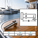 T316 Stainless Steel Marine Clevis Pin, Round Fastener Pin for Yacht, Sailing, Boat Rigging, Deck - PACK 5