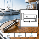 T316 Stainless Steel Marine Clevis Pin, Round Fastener Pin for Yacht, Sailing, Boat Rigging, Deck - PACK 5
