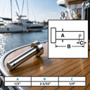 T316 Stainless Steel Marine Clevis Pin, Round Fastener Pin for Yacht, Sailing, Boat Rigging, Deck - PACK 5