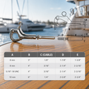 T316 Stainless Steel Pelican Hook Shackle, Marine Grade Cable Wire Release Hook for Boat, Yacht - PACK 10