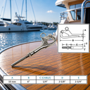 T316 Stainless Steel Pelican Hook Shackle, Marine Grade Cable Wire Release Hook for Boat, Yacht - PACK 10