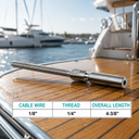 T316 Stainless Steel Marine Swageless Stud 1/4" Full Thread, Cable Railing Wire Rope Fitting for 1/8" and 3/16" Cable - PACK 10