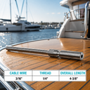 T316 Stainless Steel Marine Swageless Stud 1/4" Full Thread, Cable Railing Wire Rope Fitting for 1/8" and 3/16" Cable - PACK 10