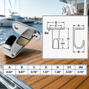 T316 Stainless Steel Top Mount Flat Hook Single Hook, Marine Grade Boat Deck Hook for Dock, Cabin, Rope, Line - PACK 10
