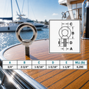T316 Stainless Steel Machinery Shoulder Lifting Eye Bolt, Marine Grade Eye Bolt for Rigging, Lifting, Mounting - PACK 4