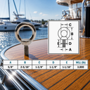 T316 Stainless Steel Machinery Shoulder Lifting Eye Bolt, Marine Grade Eye Bolt for Rigging, Lifting, Mounting - PACK 4