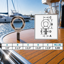T316 Stainless Steel Machinery Shoulder Lifting Eye Bolt, Marine Grade Eye Bolt for Rigging, Lifting, Mounting - PACK 4