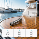 Marine T316 Stainless Steel Push And Go Swageless Dome Receiver, Cable Wire Rope Fitting for Deck, Dock, and Rail Systems - PACK 4