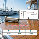 Marine T316 Stainless Steel Push And Go Swageless Dome Receiver, Cable Wire Rope Fitting for Deck, Dock, and Rail Systems - PACK 4