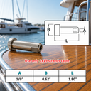 Marine T316 Stainless Steel Push And Go Swageless Dome Receiver, Cable Wire Rope Fitting for Deck, Dock, and Rail Systems - PACK 4