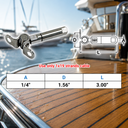 Marine T316 Stainless Steel Push And Go Swageless Deck Toggle, Cable Wire Rope Fitting for Deck, Dock, and Rail Systems - PACK 4