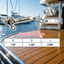 Marine T316 Stainless Steel Push And Go Swageless Deck Toggle, Cable Wire Rope Fitting for Deck, Dock, and Rail Systems - PACK 4