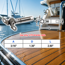 Marine T316 Stainless Steel Push And Go Swageless Deck Toggle, Cable Wire Rope Fitting for Deck, Dock, and Rail Systems - PACK 4