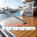 T316 Stainless Steel Push And Go Deck Toggle Turnbuckle, Marine Grade Cable Tensioner for 1/4" and 3/16" Cable - PACK 4