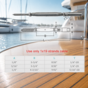 Marine Boat T316 Stainless Steel Push And Go Lag Turnbuckle, Cable Wire Rope Tensioner for Deck, Dock, Rail, and Lifeline Systems - PACK 4