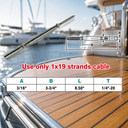 Marine Boat T316 Stainless Steel Push And Go Lag Turnbuckle, Cable Wire Rope Tensioner for Deck, Dock, Rail, and Lifeline Systems - PACK 4