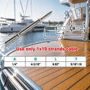 Marine Boat T316 Stainless Steel Push And Go Lag Turnbuckle, Cable Wire Rope Tensioner for Deck, Dock, Rail, and Lifeline Systems - PACK 4