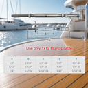 Marine T316 Stainless Steel Push And Go Threaded Turnbuckle, Cable Wire Rope Tensioner for Deck, Dock, Rail, and Lifeline Systems - PACK 4