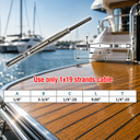 Marine T316 Stainless Steel Push And Go Threaded Turnbuckle, Cable Wire Rope Tensioner for Deck, Dock, Rail, and Lifeline Systems - PACK 4