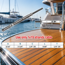 Marine T316 Stainless Steel Push And Go Threaded Turnbuckle, Cable Wire Rope Tensioner for Deck, Dock, Rail, and Lifeline Systems - PACK 4