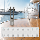 Marine T316 Stainless Steel Right Handed Threaded Yoke End, Cable Rail and Rigging Fork Terminal for Boat, Dock, and Deck Hardware